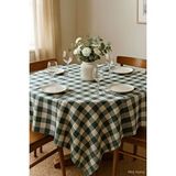 Mira Home Kareli Masa Örtüsü Sofra Bezi 160x160 Cm Happytime Yeşil Çok Renkli