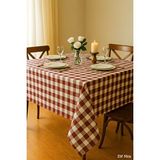 Mira Home Kareli Masa Örtüsü Sofra Bezi 160x220 Cm Rustik Bordo Çok Renkli