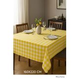 Mira Home Kareli Masa Örtüsü Sofra Bezi 160X220 Cm Rustik Sarı