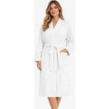 Mira Home Kimono Yaka Unisex Pamuklu Tek Kişilik Bornoz Beyaz - L - XL - Çok Renkli