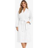Mira Home Kimono Yaka Unisex Pamuklu Tek Kişilik Bornoz Beyaz - S - M - Çok Renkli
