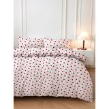 Mira Home Kırmızı Kalpli Çift Kişilik Nevresim Takımı Pamuklu 180 x 200 cm - Beyaz