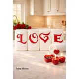 Mira Home Love Nakışlı 4lü Mutfak Havlusu Seti 30X50 cm - Çok Renkli