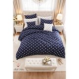 Mira Home Lüks Çift Kişilik Nevresim Takımı Lacivert Yıldız Desenli Pamuklu Set Sky Çok Renkli
