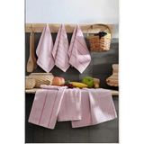 Mira Home Luna 6'lı %100 30x50 cm Pamuklu Pudra Naturel Mutfak Havlu Seti