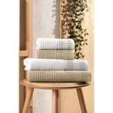 Mira Home Marena Bej-Krem %100 Pamuklu 4 Parça Büyük Boy Banyo Havlu Takımı