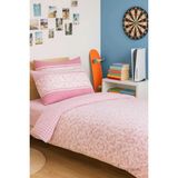 Mira Home Pembe Çiçek Desenli Pamuklu Tek Kişilik Nevresim Takımı - Renkli - Standart