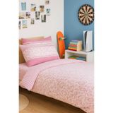 Mira Home Pembe Çiçek Desenli Pamuklu Tek Kişilik Nevresim Takımı