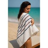 Mira Home Peştemal Plaj Havlusu %100 Pamuklu 70X150 cm Beyaz Waves - 70 x 140 cm - Çok Renkli