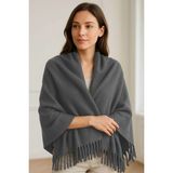 Mira Home Softiva Polar Omuz Şalı 70X180 cm Unisex Kışlık Şal Antrasit Gri - Çok Renkli - 70 x 180 cm