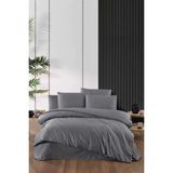 Mira Home Stripe Saten Line Çift Kişilik Nevresim Takımı Antrasit - Çok Renkli - 100 x 100 cm