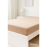 Mira Home Tek Kişilik Düz Penye %100 Pamuklu Lastikli Çarşaf 100X200 cm Newsheet Kahverengi
