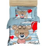 Mira Home Yenidoğan Erkek Bebek Nevresim Takımı 3D Pamuklu Bear Baloon