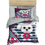Mira Home Yenidoğan Erkek Bebek Nevresim Takımı 3D Pamuklu Sailor - 100 x 150 cm - Mavi