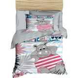 Mira Home Yenidoğan Erkek Bebek Nevresim Takımı 3D Pamuklu Tropical Summer - 100 x 150 cm - Mavi