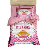 Mira Home Yenidoğan Kız Bebek Nevresim Takımı; %100 Pamuklu Baby Emzik - 100 x 150 cm - Pembe
