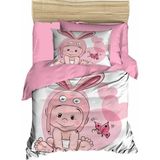 Mira Home Yenidoğan Kız Bebek Nevresim Takımı %100 Pamuklu Tavşan Kulak - 100 x 150 cm - Pembe