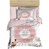 Mira Home Yenidoğan Kız Bebek Nevresim Takımı 3D Pamuklu Baby Shower - 100 x 150 cm - Pembe