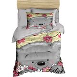 Mira Home Yenidoğan Kız Bebek Nevresim Takımı 3D Pamuklu Flower - 100 x 150 cm - Pembe