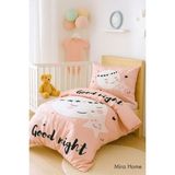 Mira Home Yenidoğan Kız Bebek Nevresim Takımı 3D Pamuklu Good Night - 100 x 150 cm - Pembe