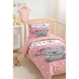 Mira Home Yenidoğan Kız Bebek Nevresim Takımı 3D Pamuklu Its A Girl - 100 x 150 cm - Pembe