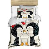 Mira Home Yenidoğan Kız Bebek Nevresim Takımı 3D Pamuklu Penguen - 100 x 150 cm - Pembe