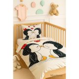 Mira Home Yenidoğan Kız Bebek Nevresim Takımı 3D Pamuklu Penguen