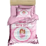 Mira Home Yenidoğan Kız Bebek Nevresim Takımı 3D Pamuklu Sweet Baby Girl - 100 x 150 cm - Pembe