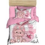 Mira Home Yenidoğan Kız Bebek Nevresim Takımı 3D Pamuklu Tavşan Kulak - 100 x 150 cm - Pembe