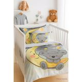 Mira Home Yenidoğan Kız / Erkek Unisex Bebek Nevresim Takımı %100 Pamuklu Aydaki Ayıcık - 100 x 150 cm - Gri