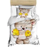 Mira Home Yenidoğan Kız / Erkek Unisex Bebek Nevresim Takımı %100 Pamuklu Civciv - Renkli - 100 x 150 cm