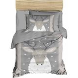 Mira Home Yenidoğan Kız / Erkek Unisex Bebek Nevresim Takımı %100 Pamuklu Geyik - 100 x 150 cm - Gri