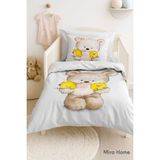 Mira Home Yenidoğan Kız / Erkek Unisex Bebek Nevresim Takımı 3D Pamuklu Civciv - 100 x 150 cm - Gri