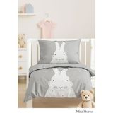 Mira Home Yenidoğan Kız / Erkek Unisex Bebek Nevresim Takımı 3D Pamuklu Gri Tavşan - 100 x 150 cm