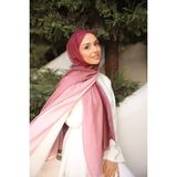 Mira İpek Degrade Iki Renkli Bambu Kraş Şal Tok Duran Kadın Şal Mürdüm Pembe - Pembe - Mürdüm