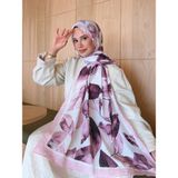 Mira İpek Desenli Bambu Kraş Şal Tok Duran Kadın Şal - Toz Pembe