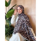Mira İpek Mira Leopar Desenli Pamuk Soft Şal Vera Serisi 75 x 180 cm Kadınlar İçin Şık Aksesuar