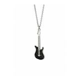 Mira Siyah Elektro Gitar Kolye - Rock Tarz Metal Enstrüman Tasarım Unisex Aksesuar