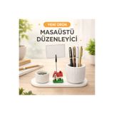 Mira Tasarım Ev Notluk, Kalemlik ve Ataşlık Seti - Masaüstü Düzenleyici