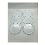 Mira züccaciye 6'lı Metal Yuvarlak Çay, Kahve, Pasta Servis Tepsisi Dekoratif Sunum Tepsisi Beyaz 24 Cm