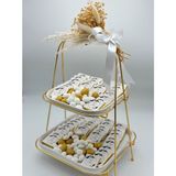 Mirabella Gift Iki Katlı Stand Kare 50 Adet Süslemeli Kız Isteme Çikolatası, Söz Nişan Çikolatası,bebek Çikolatası