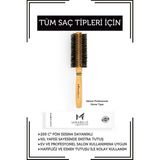 Mirabelle Doğal At Kılı Pro Fön Fırçası Yüksek Isıya Dayanıklı Ahşap Saplı Büyük Boy