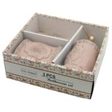 Miraç 3 Parça Seramik Banyo Seti Bombe Pembe