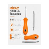 Miraç Çift Başlı Düz ve Yıldız Uçlu Yandan Takılabilir T Tornavida Ergonomik Saplı (1.Kalite)