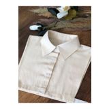 mirach %100 Keten Polo Yaka Kolsuz Yarım Gömlek | Lastikli Esnek Crop Gömlek Yelek Boyunluk