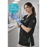mirach Oversize 4 Cepli Scrubs Tek Üst Üniforma Hastane Cerrahi Forma Rahat Medikal Kıyafet Geniş Kesim