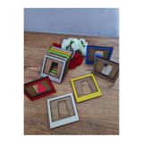 Miracix 10 Adet Renkli Mini Ahşap Fotoğraf Çerçevesi – Bebek, Sevgili ve Anı Dekoratif Set Çok Renkli 8 x 8