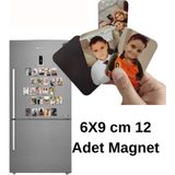 Miracix 12 Adet Kişiye Özel Resimli Buzdolabı Magneti 6x9 cm – Fotoğraflı Hatıra Magnet Seti - Yok