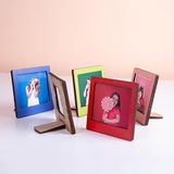 Miracix 2 Adet Ahşap Renkli (FOTOĞRAF DAHİL) Polaroid Mini Fotoğraf Çerçevesi - 9x9cm Çok Renkli 8 x 8