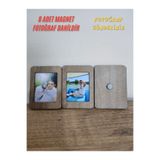 Miracix 8 Adet 7x9.5 cm Kişiye Özel Resimli Ahşap Buzdolabı Magneti (Fotoğraf Dahil)